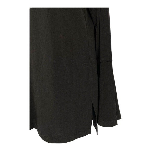 Michael Kors Black Stretch Pullover V Top Blouse Bell Sleeves Crisscross M - Picture 9 of 9
